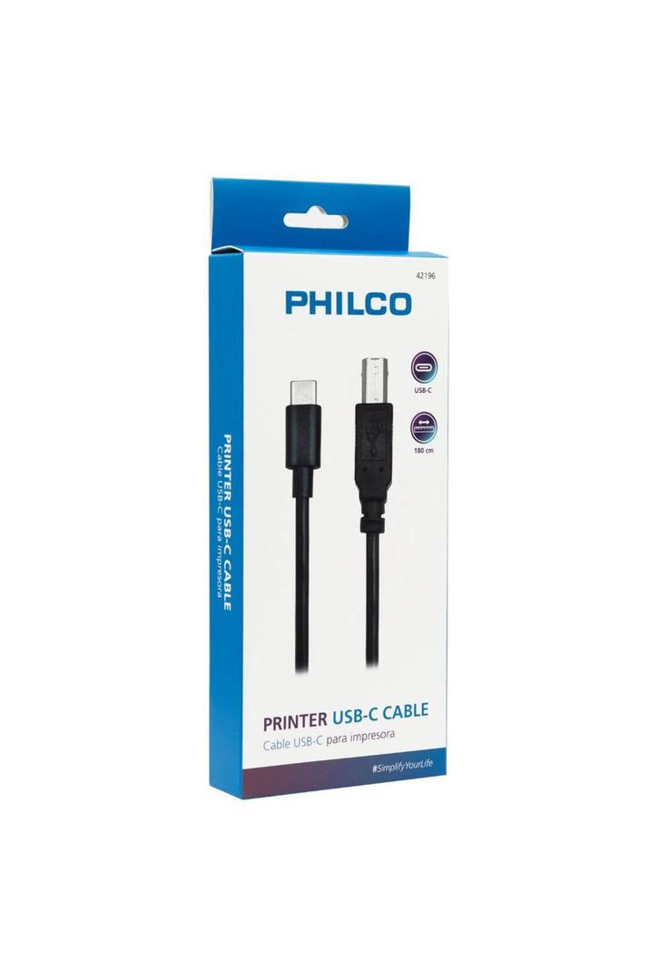 CABLE USB-C A IMPRESORA 1.8 MT PHILCO-0