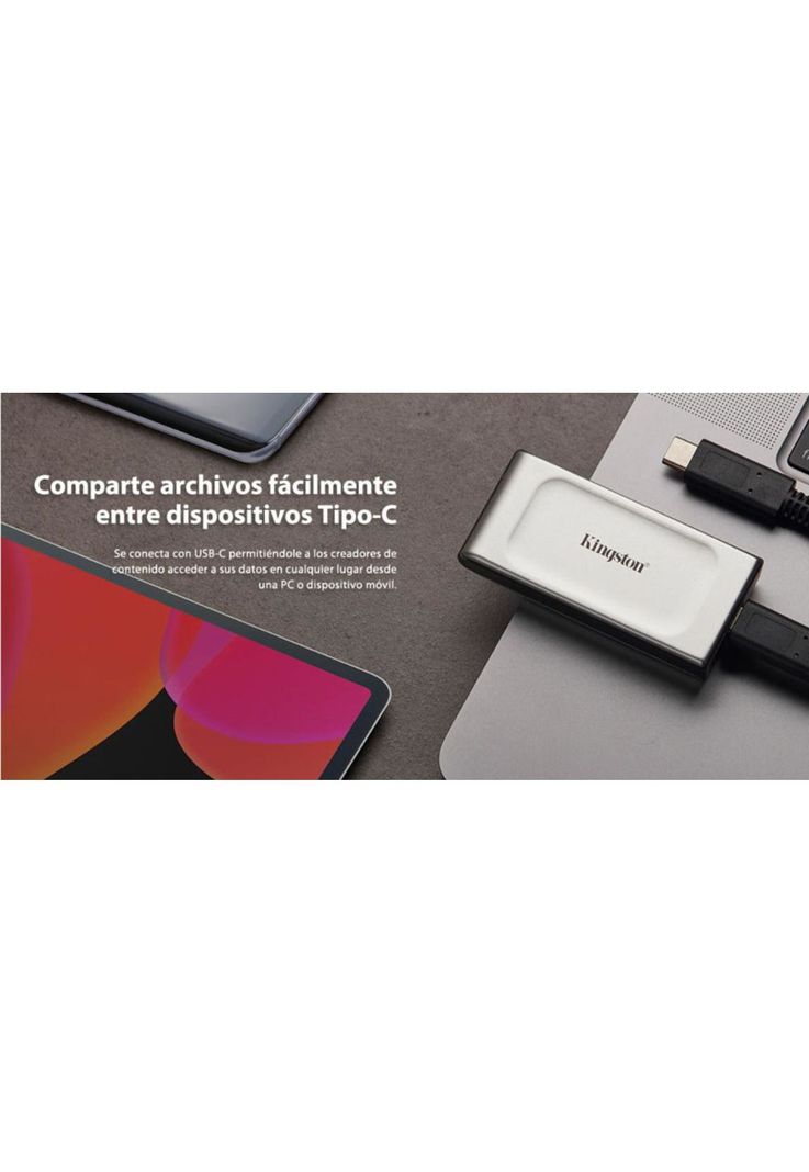Unidad de Estado Sólido Portátil Kingston XS2000 4TB gris-5