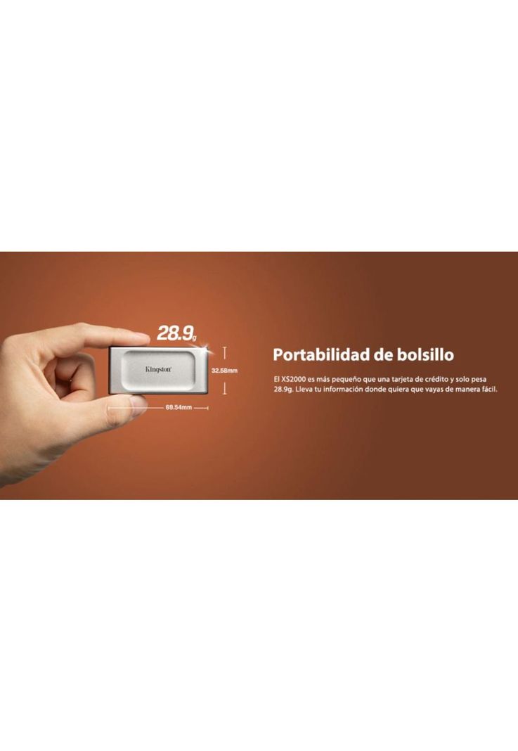 Unidad de Estado Sólido Portátil Kingston XS2000 4TB gris-6