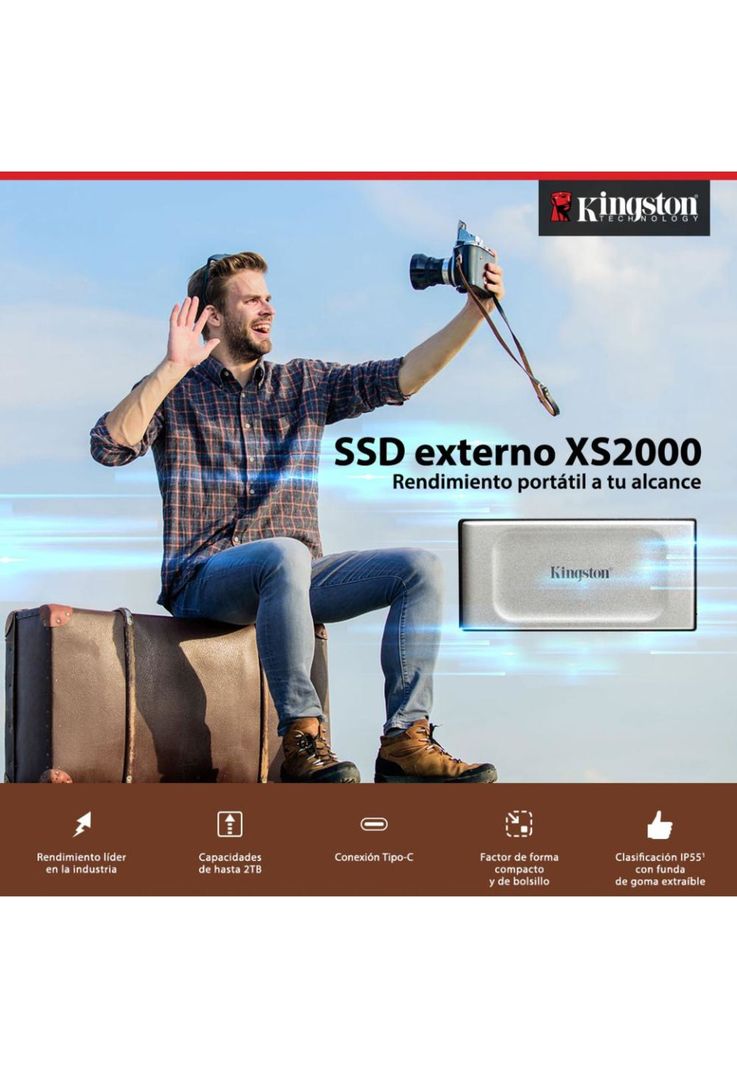 Unidad de Estado Sólido Portátil Kingston XS2000 4TB gris-7