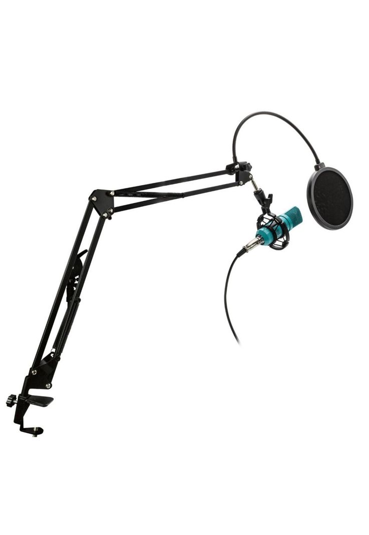 KIT STUDIO MICROPH C/SOP/POP/STAND/USB SOUND CARD AZUL-0