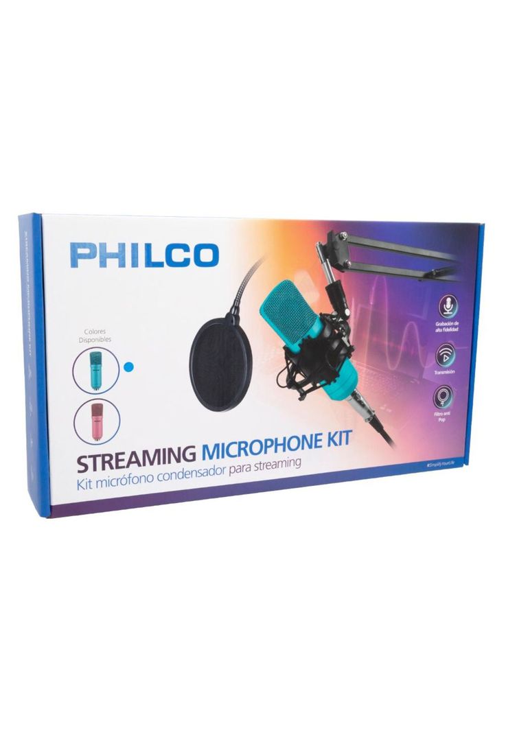 KIT STUDIO MICROPH C/SOP/POP/STAND/USB SOUND CARD AZUL-4