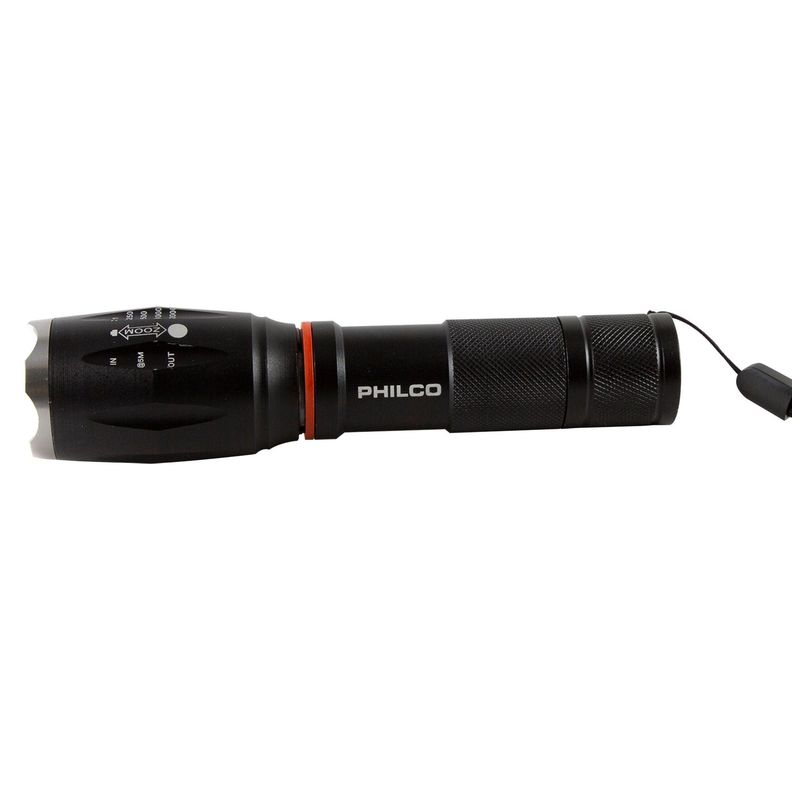 LINTERNA DUAL LED CREE 2 MODOS LUZ RECARGABLE PHILCO SW936 NEGRA Negro