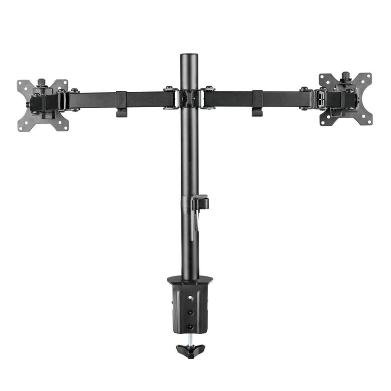 SOPORTE MONITOR DOBLE PARA MESA 13 A 32 PULG MAX 8 KG Negro