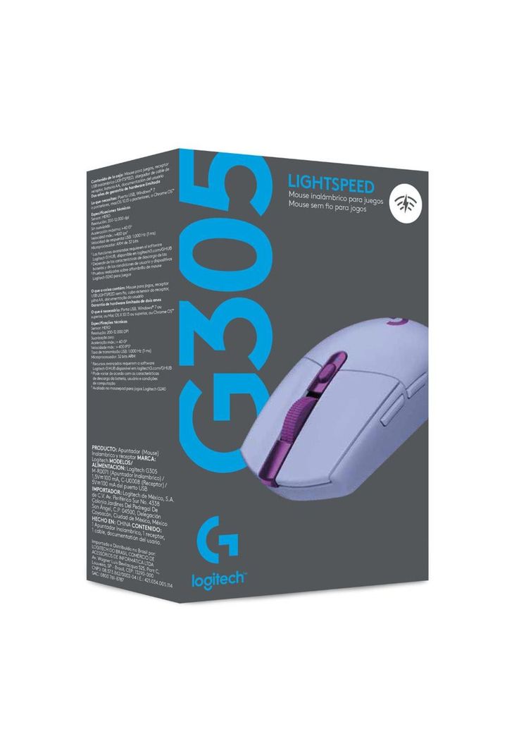 MOUSE GAMER INALÁMBRICO G305 LILA LOGITECH-4