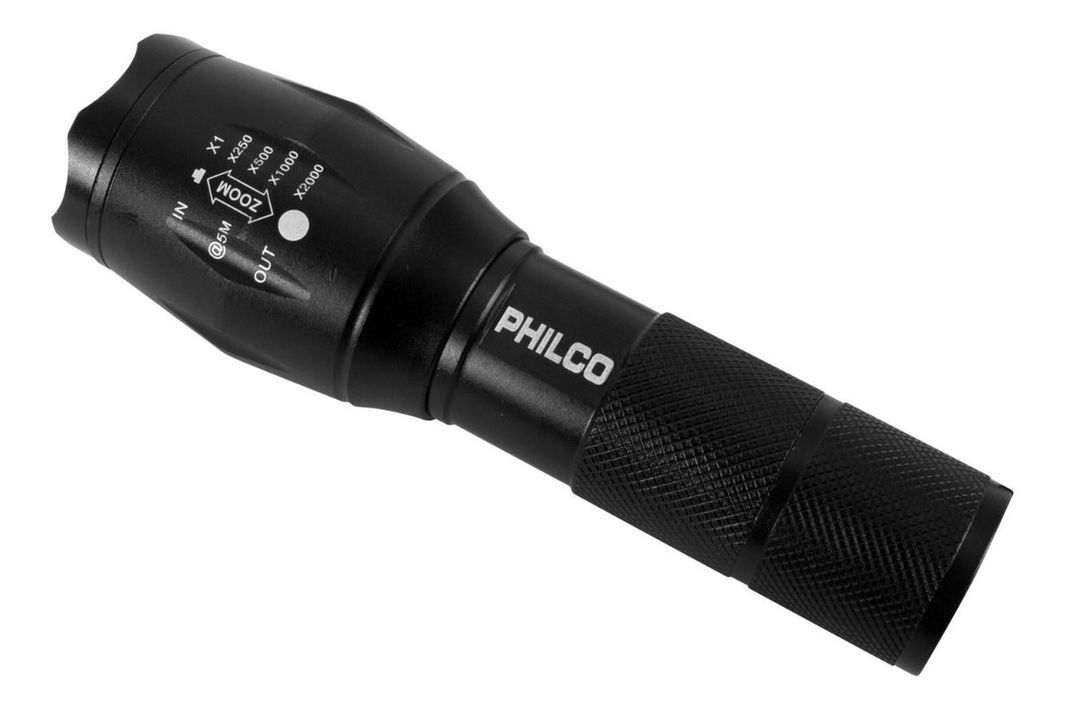 LINTERNA LED PHILCO CREE T6 SW150 COLOR DE LA LINTERNA NEGRO COLOR DE LA LUZ BLANCO