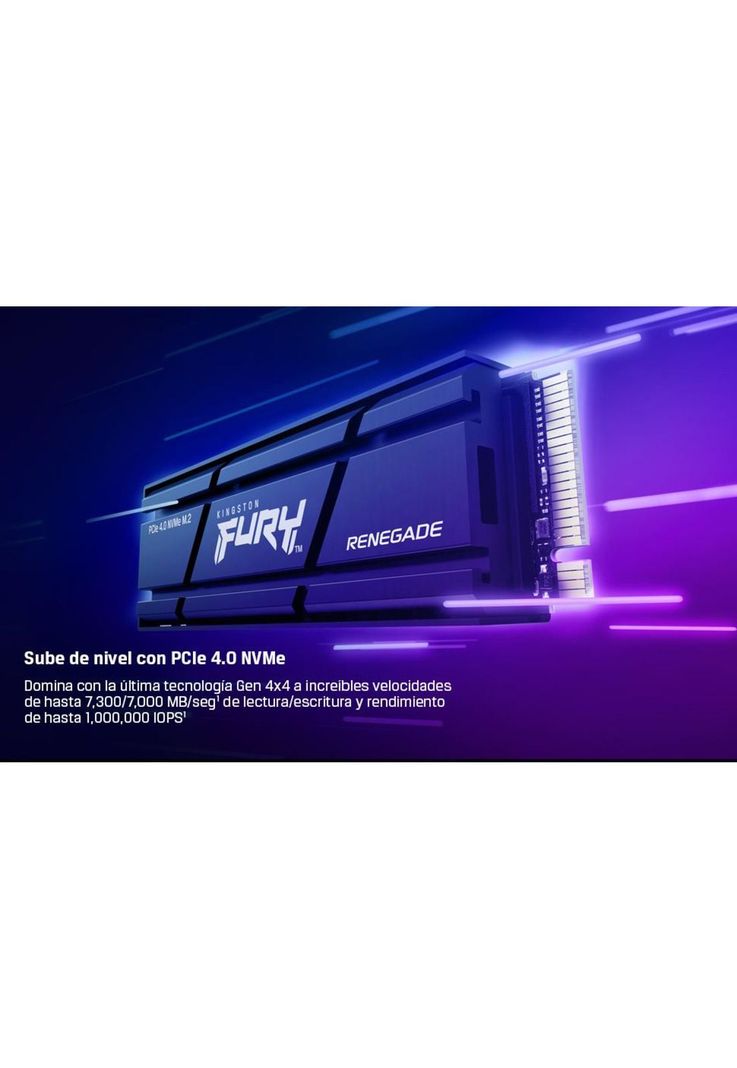 Unidad SSD Kingston Fury Renegade NVMe M.2 4TB con disipador-5