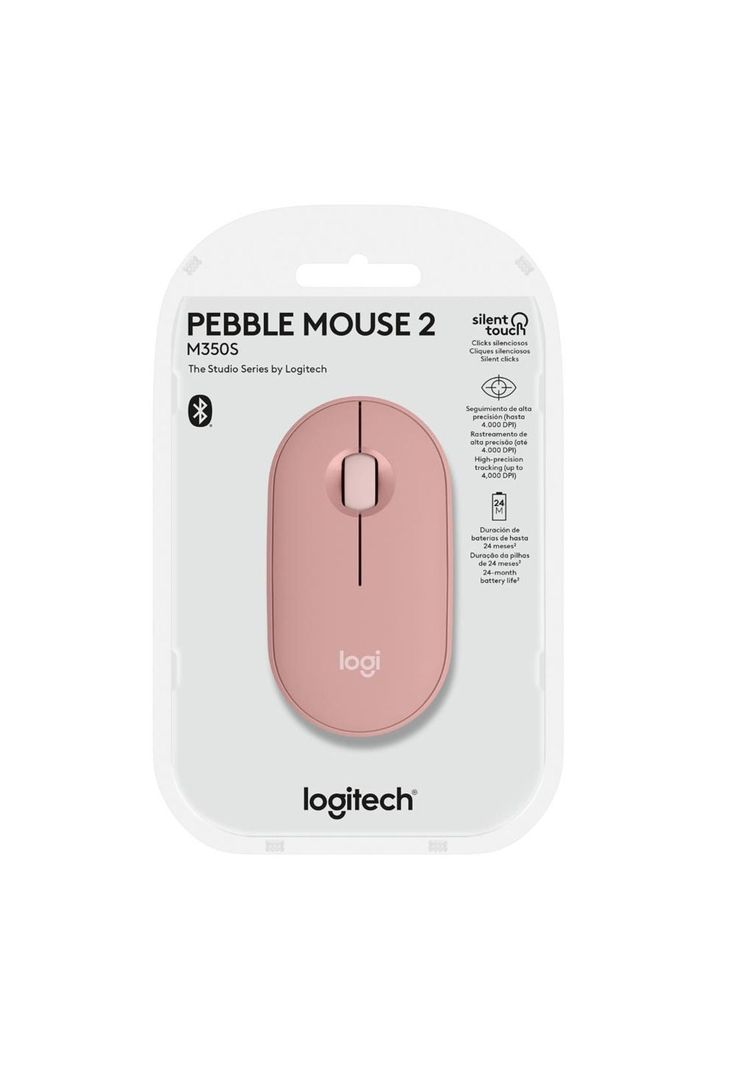 910-007048 MOUSE PEBBLE 2 M350S ROSADO-0
