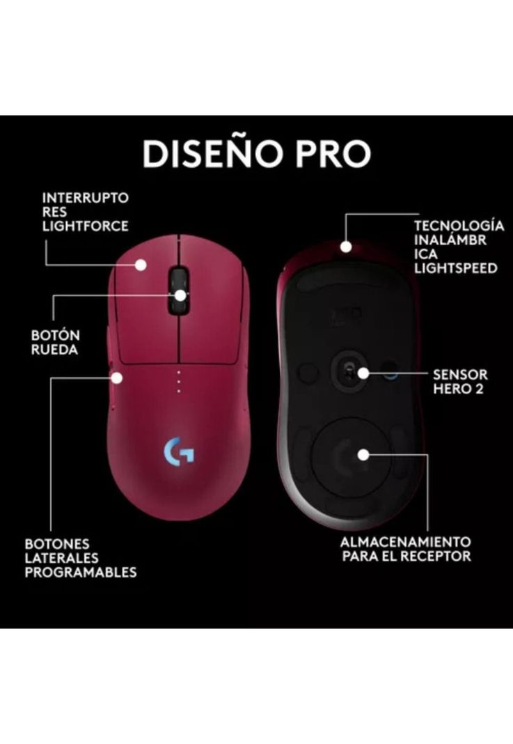 Mouse Inalámbrico Gamer Logitech G Pro 2 Lightspeed Magenta-1