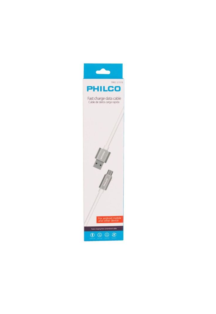 CABLE DE CARGA 3.0  Y DATOS MICRO USB 1MT PHILCO-0