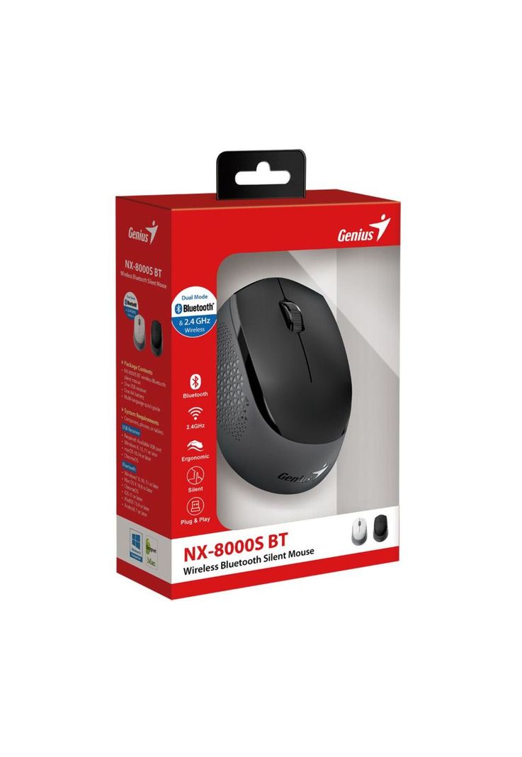 MOUSE BLUETOOTH Y 2.4 GHz NX-8000S NEGRO SILENCIOSO-2