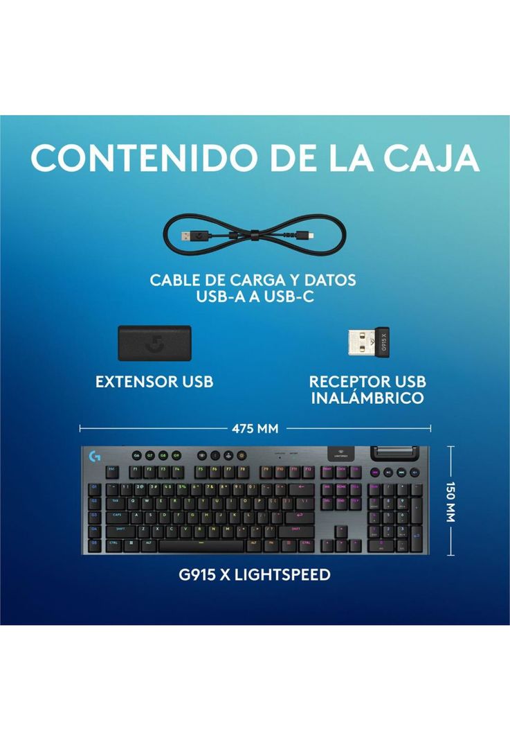 TECLADO LOGITECH G915 X LIGHTSPEED (ENG)-8