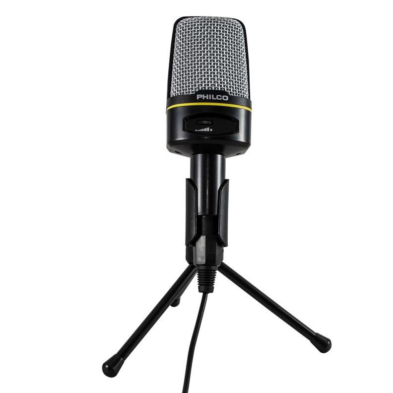 MICROFONO CONDENSADOR GAMER/STREAMER C/TRIPODE Negro