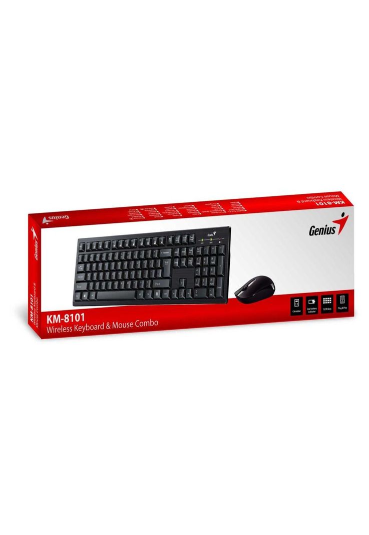 KIT INALÁMBRICO MOUSE + TECLADO KM-8101, 12 FN KEYS, 2,4 GHZ-5