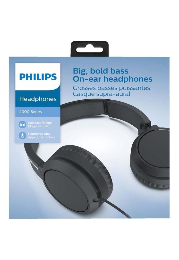 Audifono Philips Over Ear Alambrico Manos Libres Tah4105 Neg-4