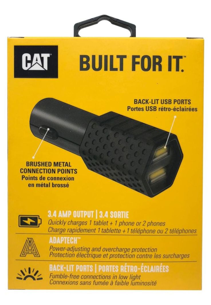 CARGADOR CAT PARA AUTOS DOBLE USB-4