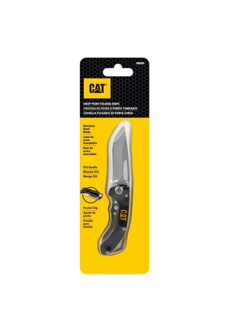 CUCHILLO NAVAJA PLEGABLE CAT 980009 PUNTA CURVA Negro