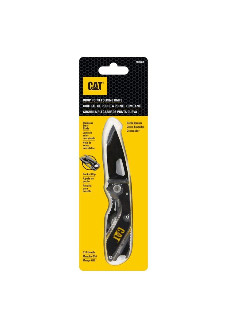 CUCHILLO NAVAJA PLEGABLE CAT 980267 PUNTA CURVA/CON DESTAPADOR DE BOTELLA-0