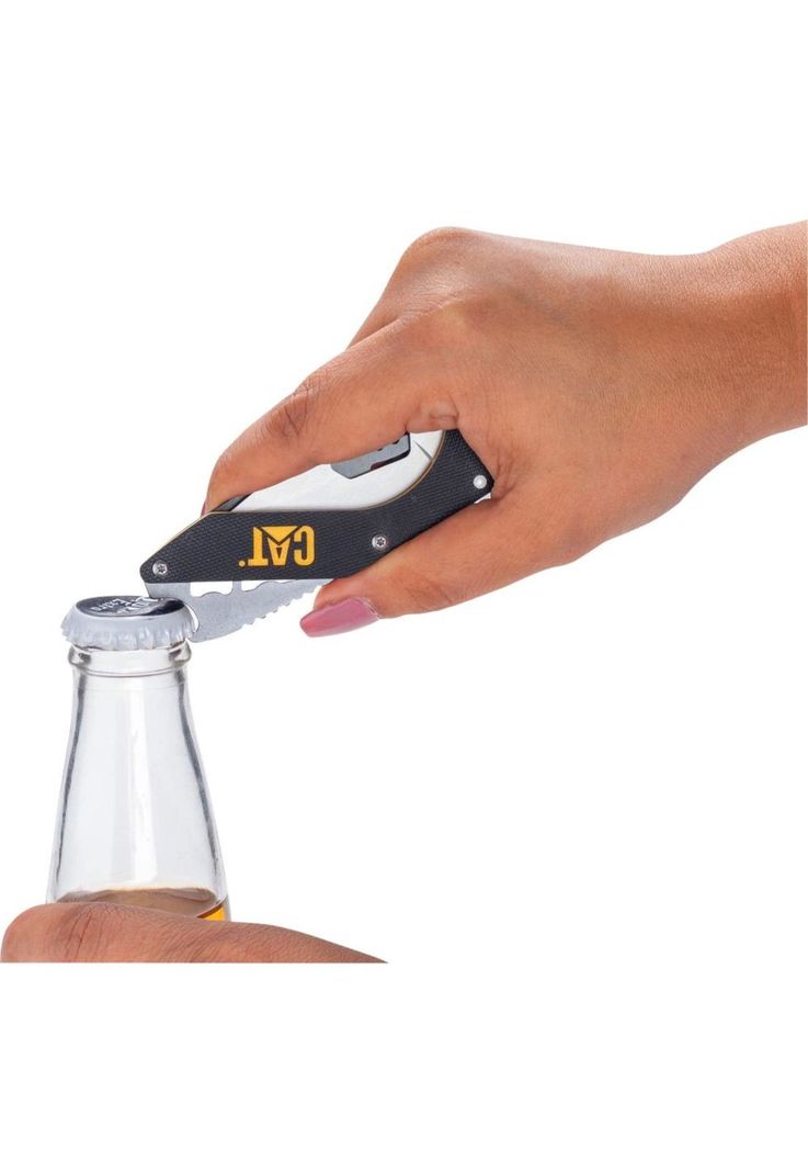 CUCHILLO NAVAJA PLEGABLE CAT 980267 PUNTA CURVA/CON DESTAPADOR DE BOTELLA-5