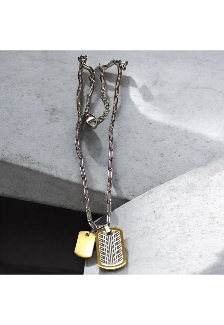 Cadena de Hombre Cat J003N00128 Plateado-Dorado-1
