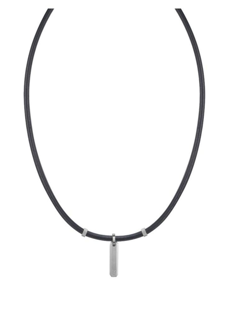 Cadena de Hombre Cat J005N10112 Plateado-Negro-0