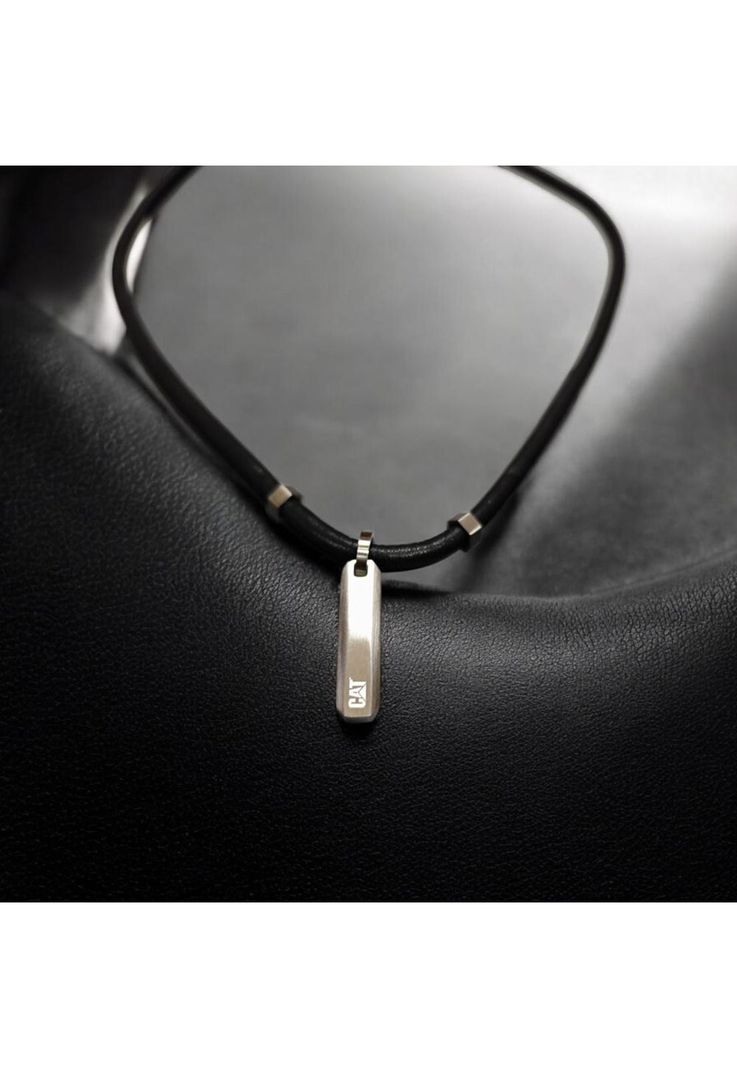 Cadena de Hombre Cat J005N10112 Plateado-Negro-2