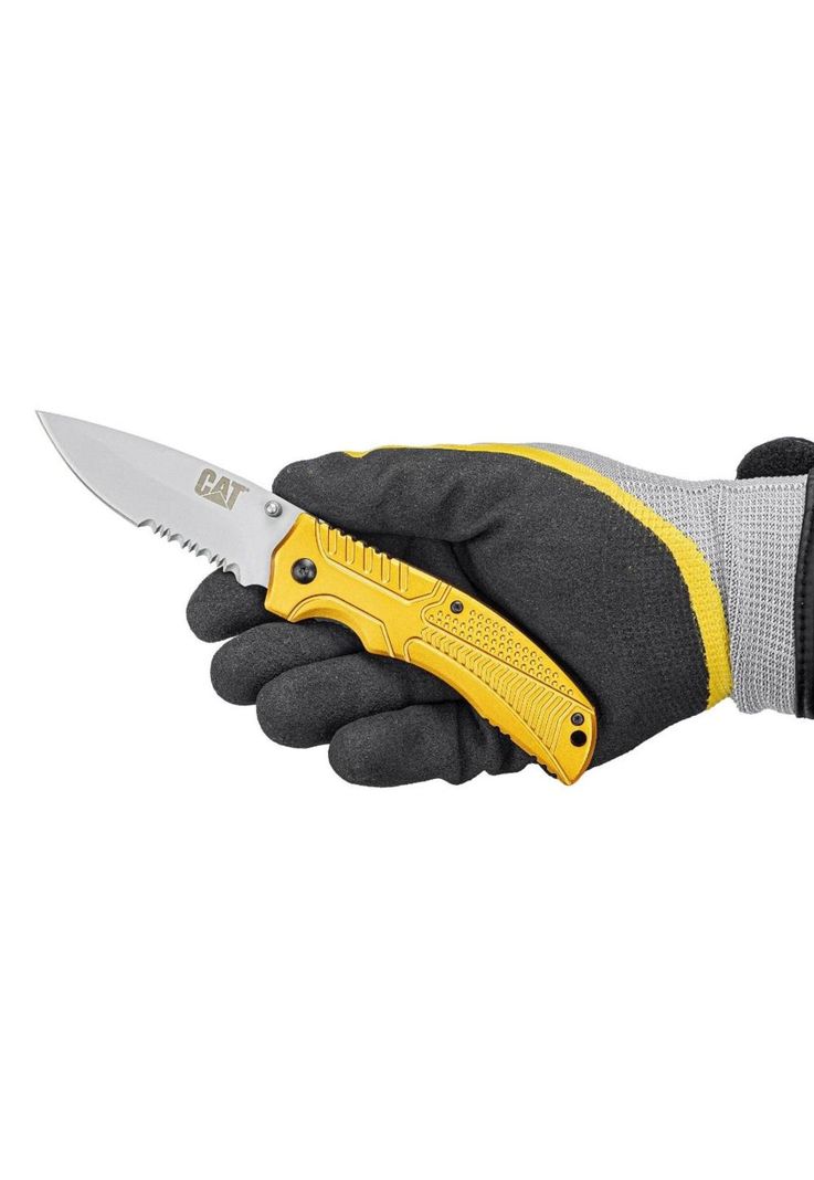 CUCHILLO NAVAJA PLEGABLE CAT 980006 PUNTA CURVA/DENTADA-6