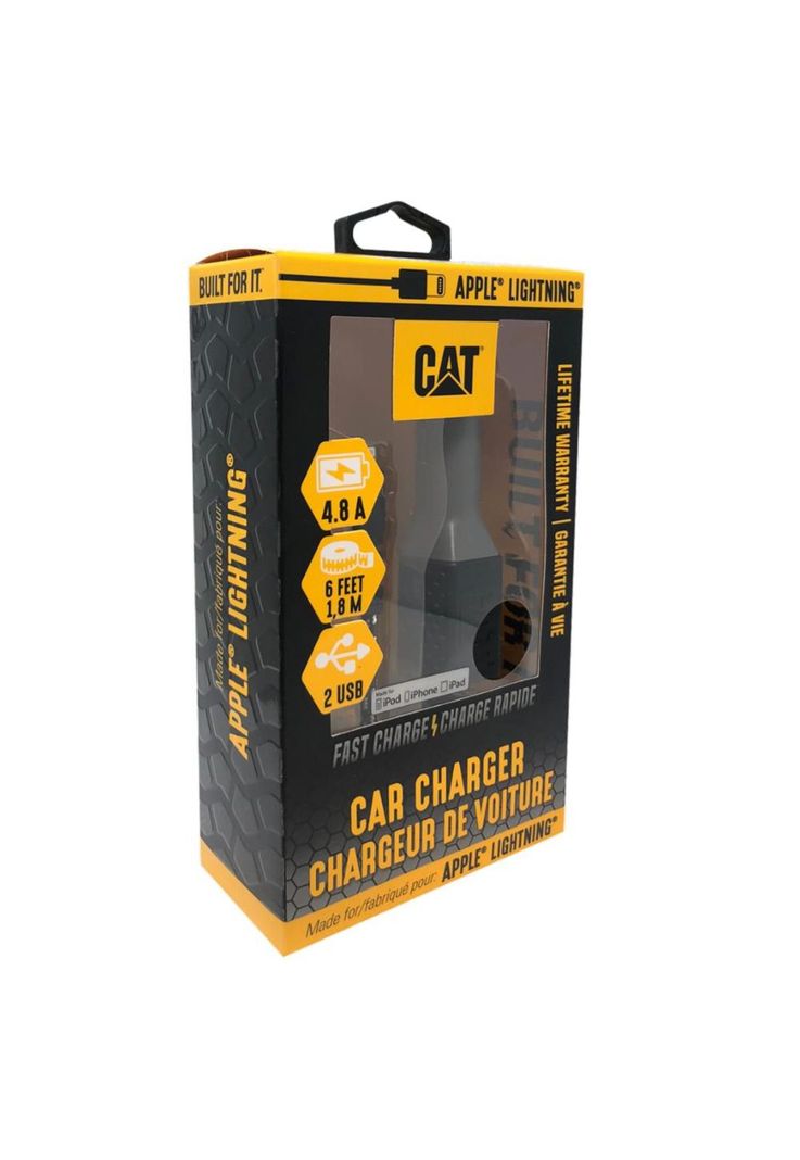CARGADOR PARA AUTO CAT DOBLE APPLE LIGHTNING 4.8A-7