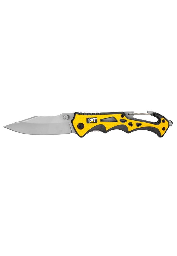 CUCHILLO NAVAJA PLEGABLE CAT 980524 PUNTA CURVA Amarillo
