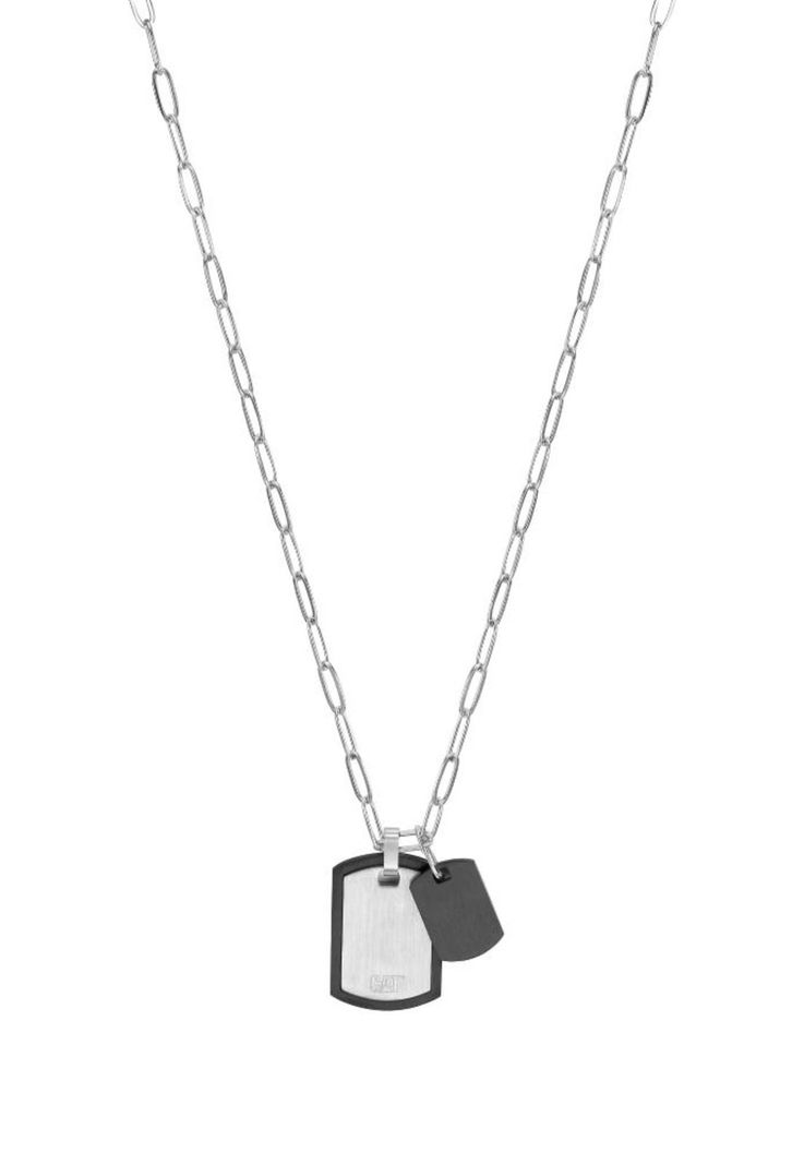 Cadena de Hombre Cat J003N00121 Plateado-Negro-0