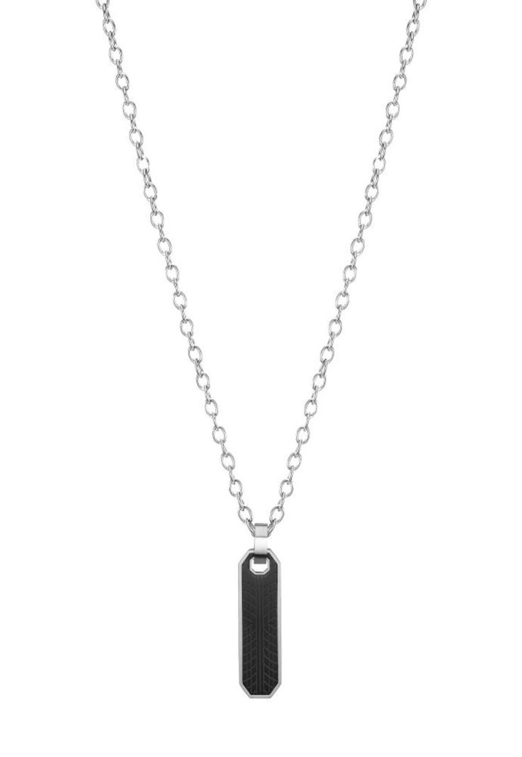 Cadena de Hombre Cat J001N00112 Plateado-Negro-0