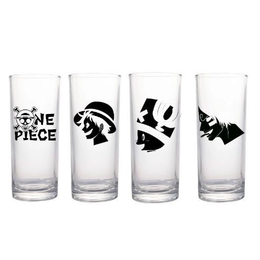 Set De Vasos Altos One Piece Luffy Chopper Sanji.-0