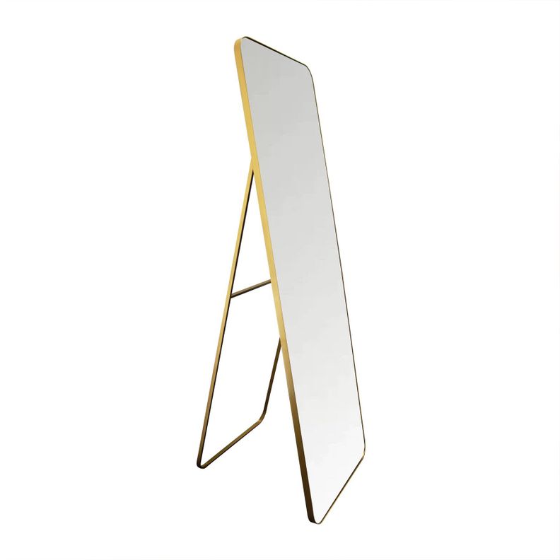 Espejo Rectangular Dorado 167x52 cm con Soporte-0