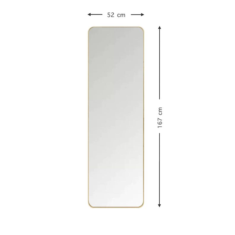 Espejo Rectangular Dorado 167x52 cm con Soporte-6