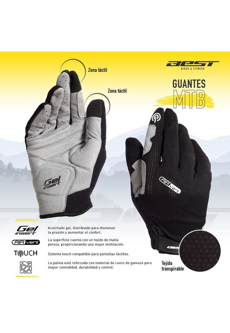GUANTES MTB BEST PRO NEGRO/VERDE NEON TALLA L -3