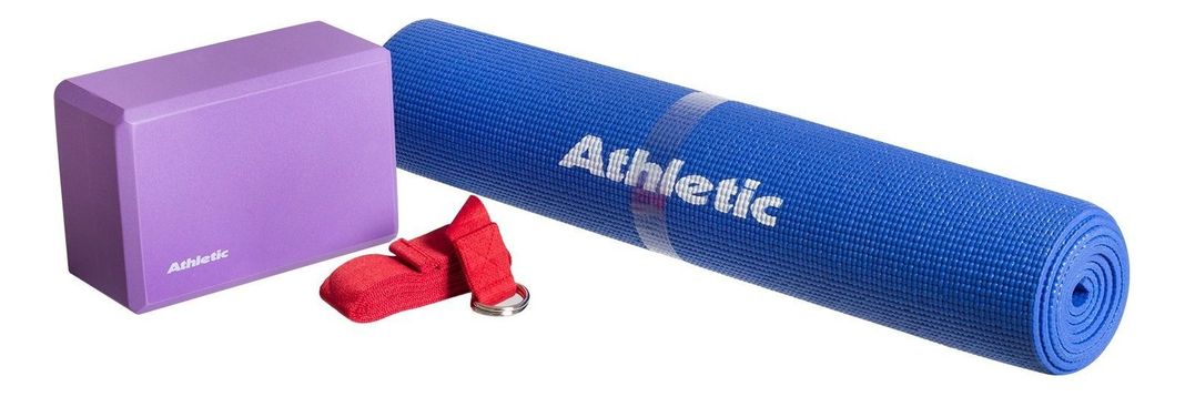 Kit De Yoga Athletic - Colchoneta, Bloque Y Cinta-0