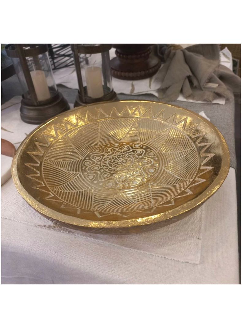 Centro decorativo dorado 29x5x5 cms-1