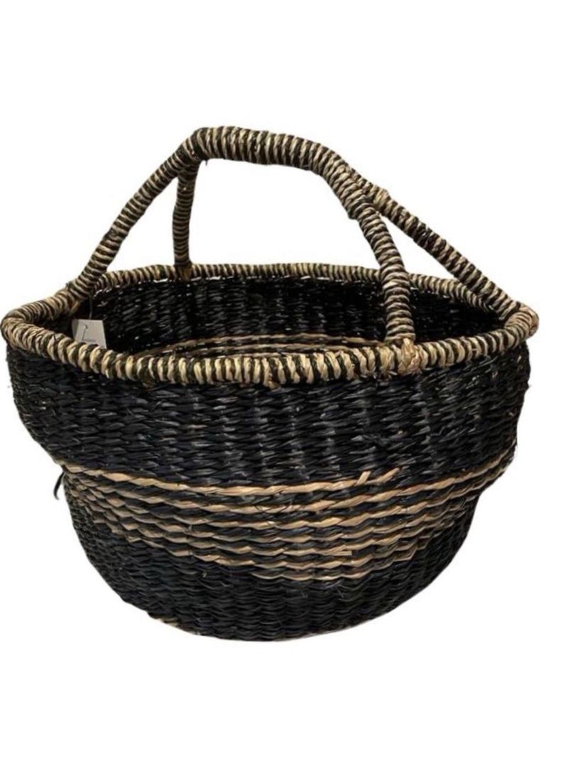 Canasto fibra negro irregular 38x38x22 cms-0