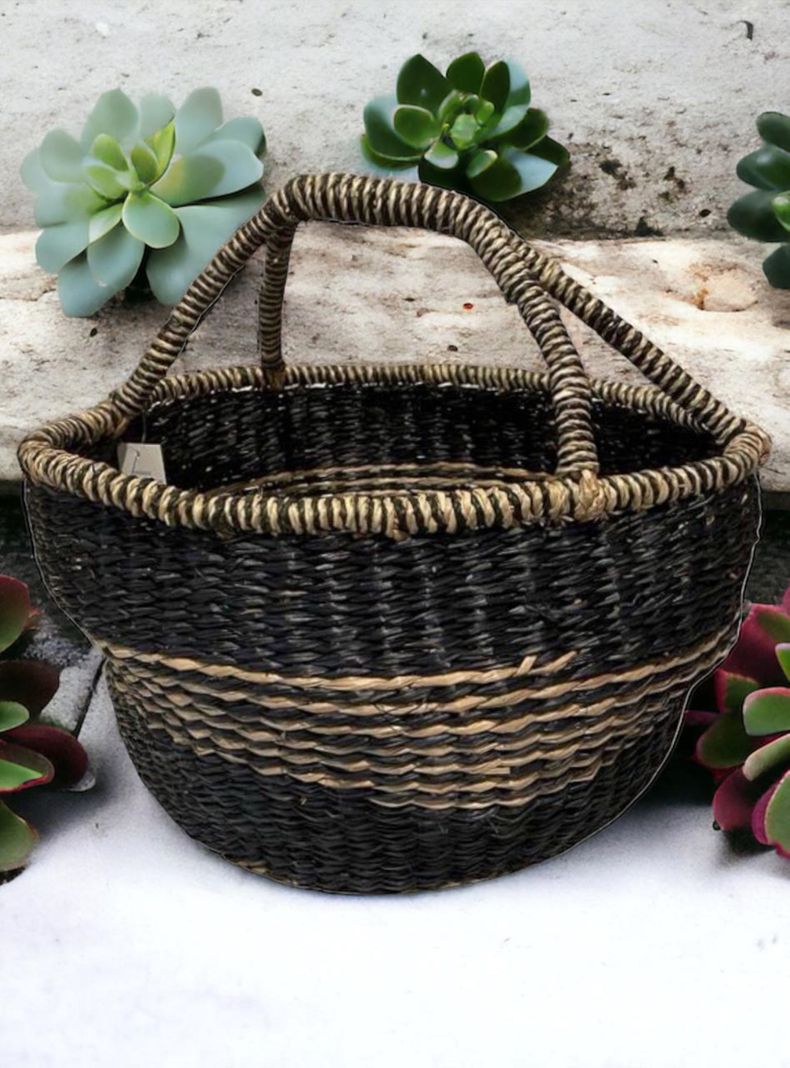 Canasto fibra negro irregular 38x38x22 cms-1