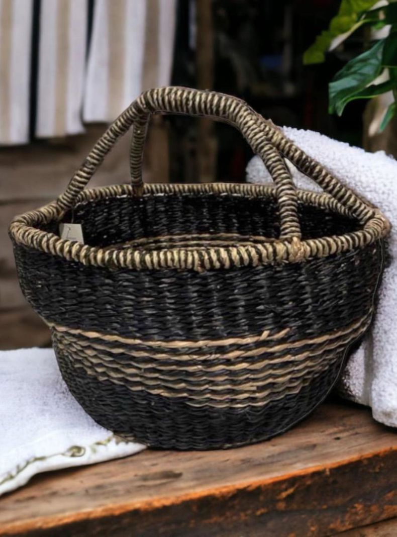 Canasto fibra negro irregular 38x38x22 cms-2