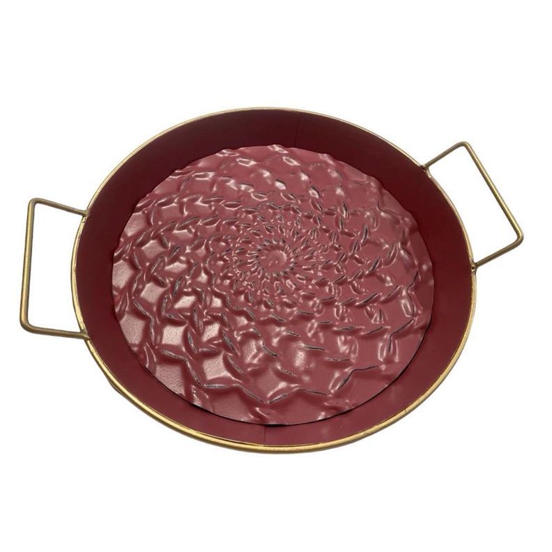 Bandeja metal rosa asas dorado-0