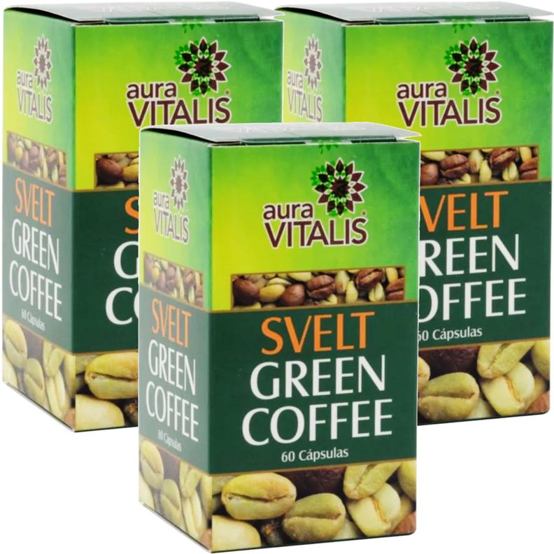 3 X AURA VITALIS SVELT GREEN COFFE 560 MG 60 CAPSULAS-0
