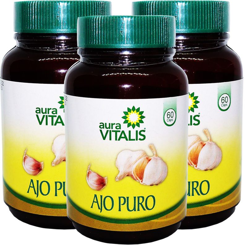3 X AURA VITALIS AJO PURO 60 CAPSULAS - 297 MG-0