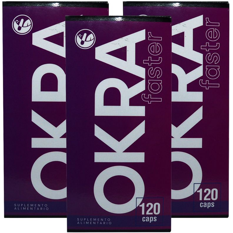 3 X NATURAL FARM OKRA FASTER 500 MG 120 CAPS Blanco