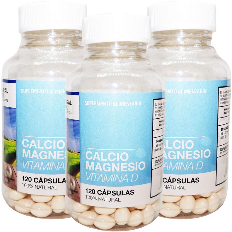 3 X NATURAL FARM CALCIO + MAGNESIO + VITAMINA D 600 MG 120 CAPS-0