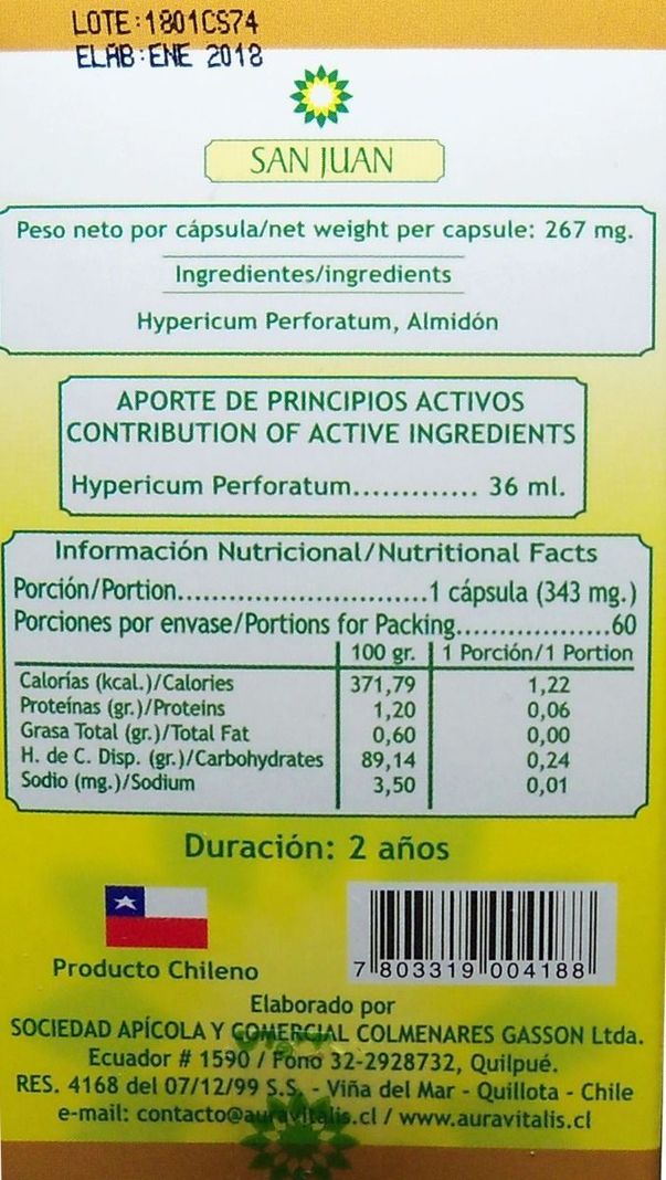 3 X AURA VITALIS HIERBA DE SAN JUAN 343 MG 60 CAPSULAS-2