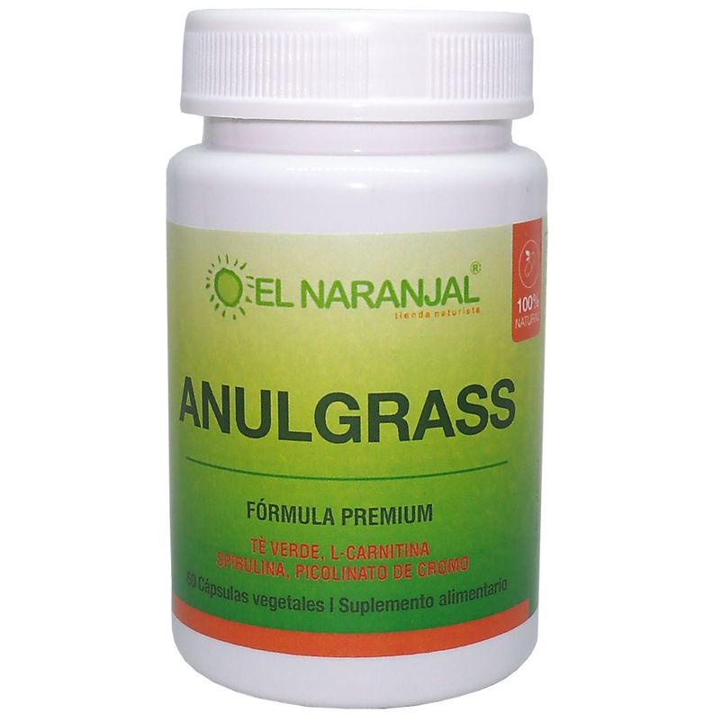 ANULGRASS TE VERDE L-CARNITINA SPIRULINA PICOLINATO DE CROMO 60 CAPSULAS VEGETALES - 600 MG-0