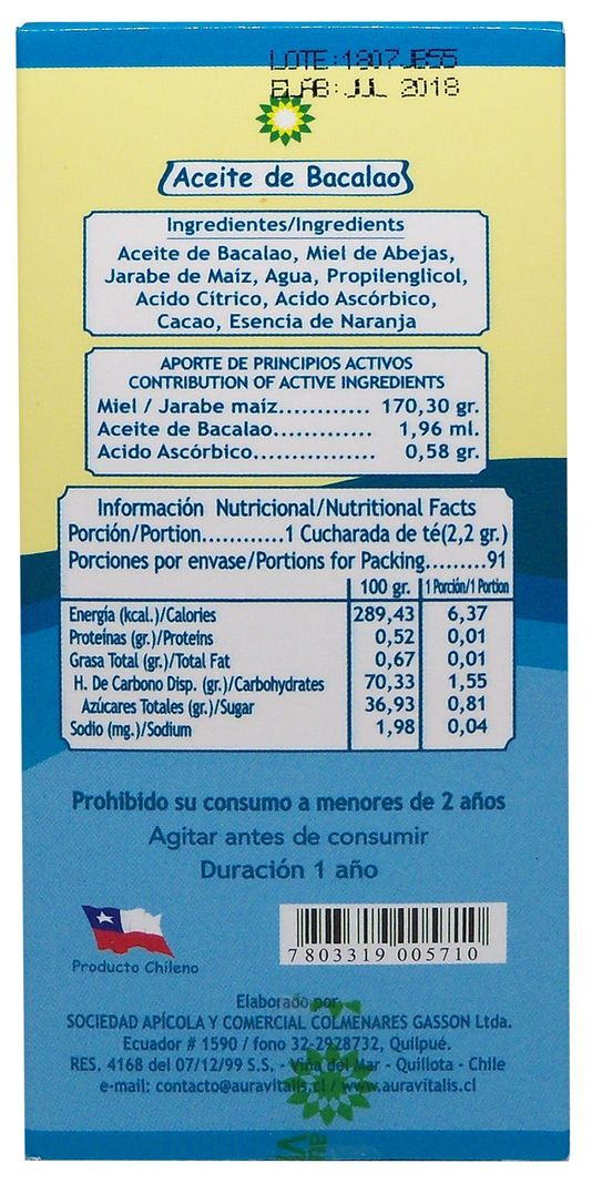 3 X AURA VITALIS KIDS JBE. ACEITE HIGADO BACALAO - CHOCOLATE 200 GR-2