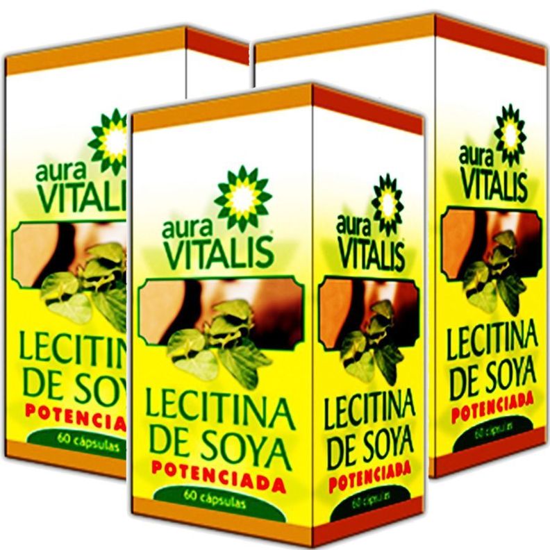 3 X AURA VITALIS LECITINA DE SOYA 60 CAPSULAS VEGETALES-0