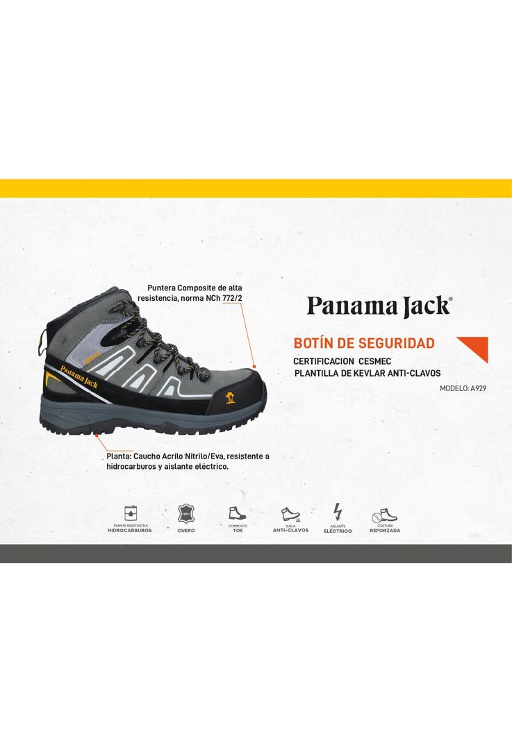 Zapato De Seguridad Hombre Panama Jack - A929-3